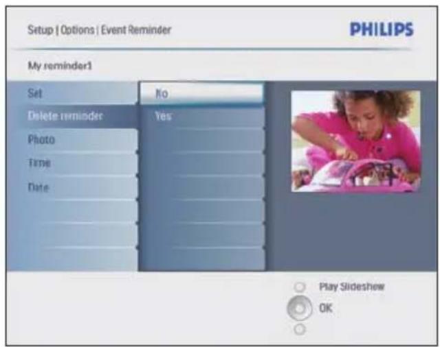 PHILIPS 8FF3CME - Suppression d'un rappel - 1