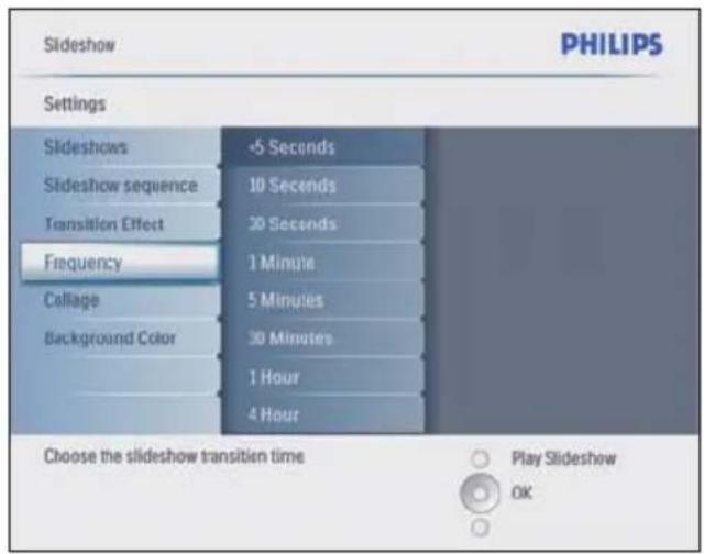 PHILIPS 8FF3CME - Sélection d'une fréquence de diaporama - 1
