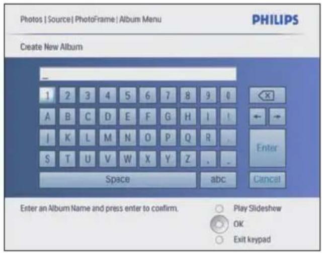 PHILIPS 8FF3CME - Modifi cation du nom d'un album du diaporama - 1
