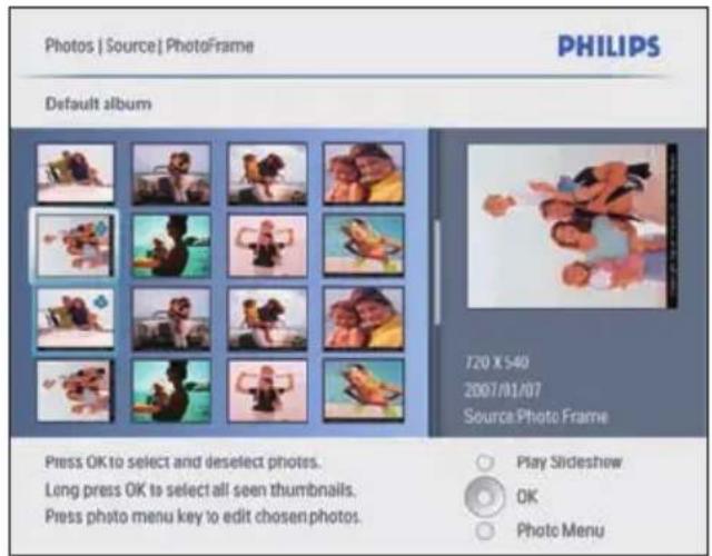PHILIPS 8FF3CME - Navigation et modification des photos en mode miniature - 1