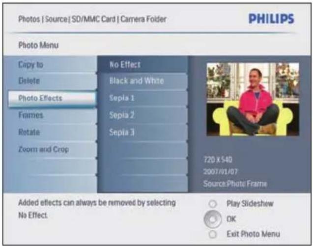 PHILIPS 8FF3CME - Sélection d'un effet - 1
