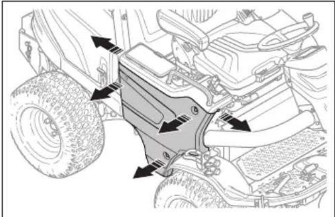 HUSQVARNA P 525DX - Retrait du capot cote croit - 1