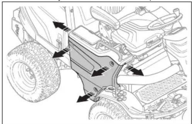 HUSQVARNA P 525DX - Odstranitev desega stranskegaPokrova - 1