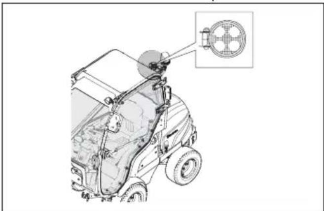 HUSQVARNA P 525DX - De werklampen aan de weiterzijde verrangen (P 525DX Cabin) - 1