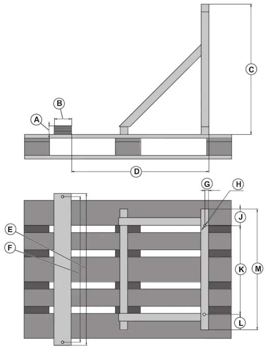 HUSQVARNA P 525DX - Dimensions du support de cabine - 1