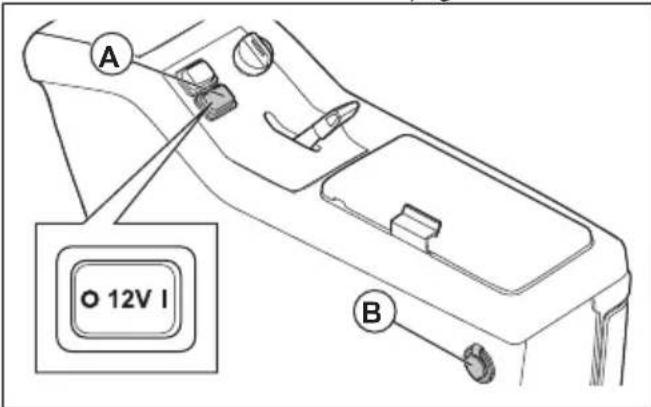 HUSQVARNA P 525DX - Activation ou désactivation de la prise électrique de 12 V - 1