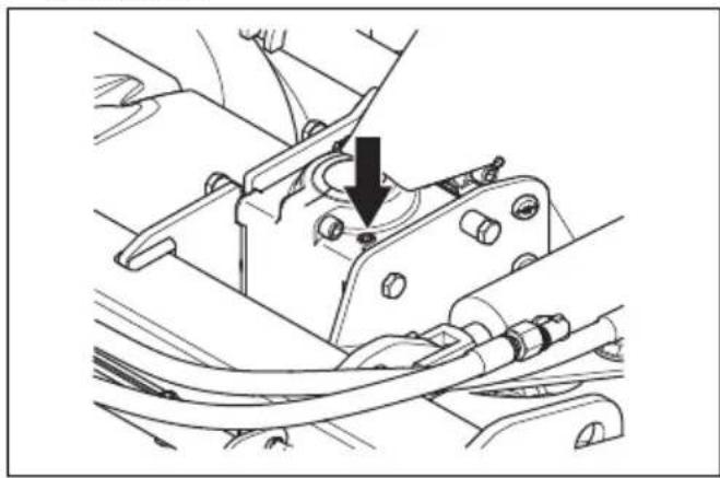 HUSQVARNA P 525DX - Pour contrôler le niveau d'huile dans le renvoi d'angle du carter de coupe - 1