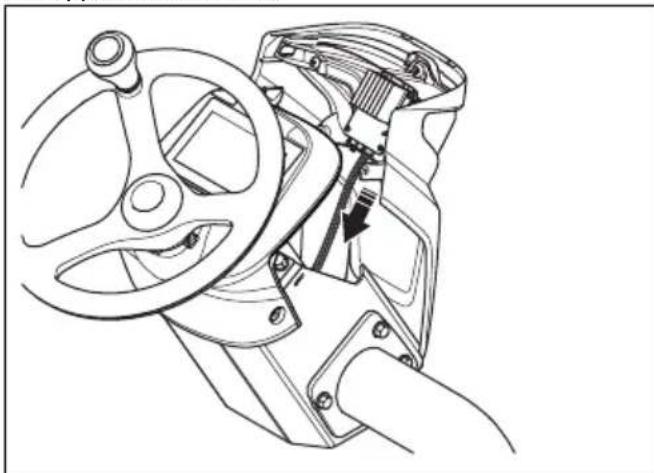 HUSQVARNA P 525DX - De voorste afdekking van de stuurkolom verwijdersen en monteren - 2