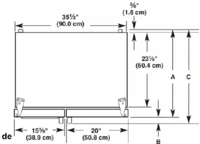 AMANA ASI2175GRW - Dimensions du produit - Vue de dessus - 1