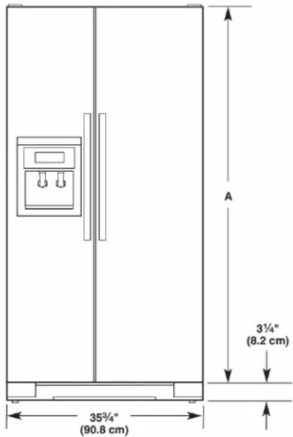 AMANA ASI2175GRW - Dimensions du produit - Vue de dessus - 2