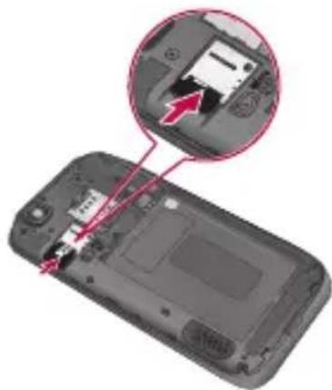 LG Optimus Sol - Insérer une carte mémoire : - 1