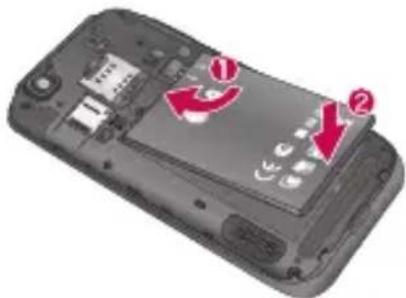 LG Optimus Sol - SIM-kaart en accu installeren - 4