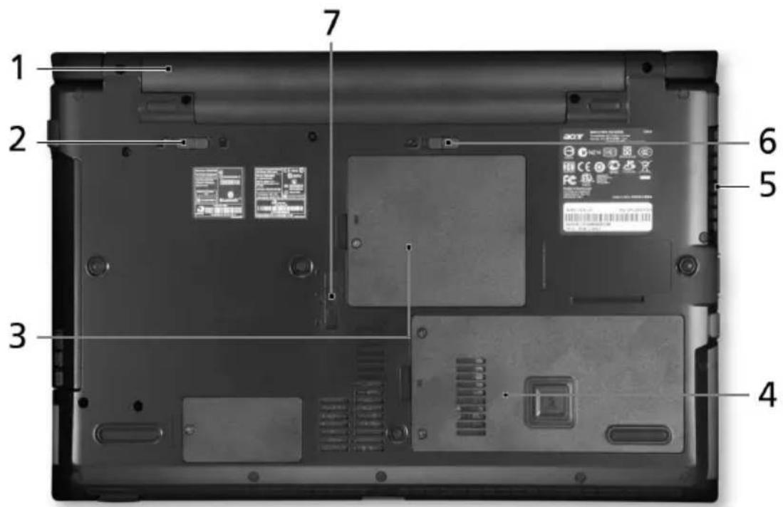ACER TravelMate 8571 - 底面 - 1
