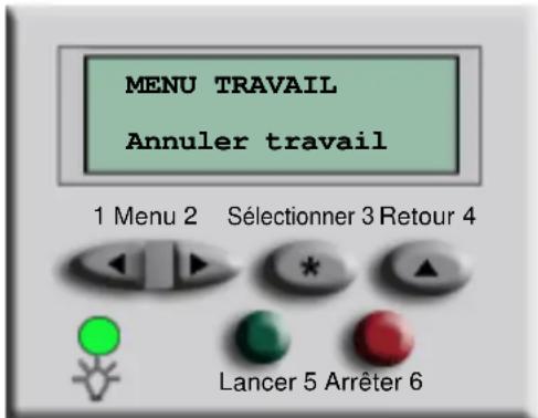 LEXMARK MX4500 - Comment annuler un travail d'impression ? - 1