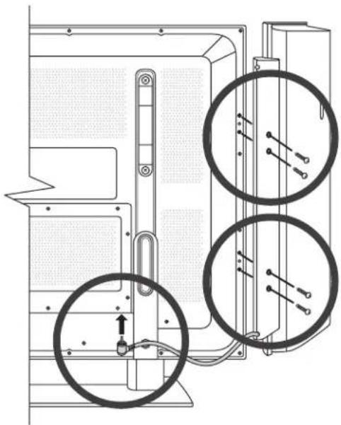HP PL5060N - Attaching and connecting the display speakers - 2