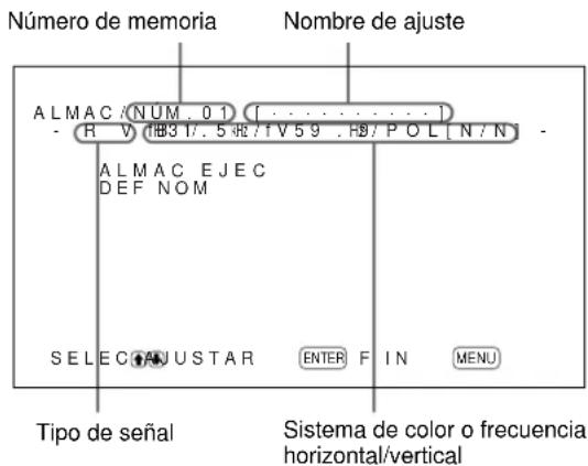 SONY PFM42B2 - Pulse / para desplazar el cursor (▶) hasta "MEMORIA" y pulse ENTER. - 2