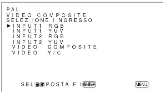 SONY PFM42B2 - Premere / per spostare il cursore () su "SELEZIONE INGRESSO", quindi premere ENTER. - 1
