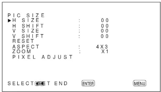 SONY PFM42B2 - Press / to move the cursor (▶) to "PIC SIZE" and press ENTER. - 1
