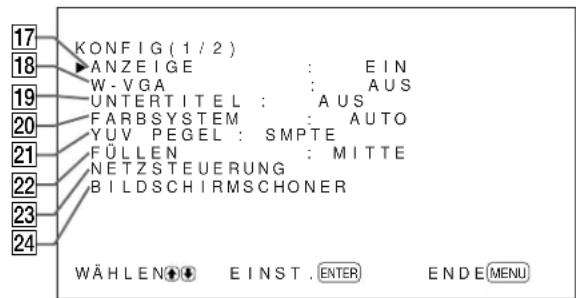 SONY PFM42B2 - Menu KONFIG - 1