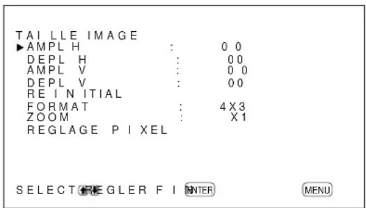 SONY PFM42B2 - Appuyez sur les touches / pour déplacer le curseur () sur "TAILLE IMAGE" puis appuyez sur ENTER. - 1