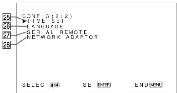 SONY PFM42B2 - CONFIG menu - 2