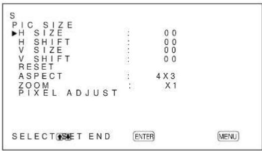 SONY PFM42B2 - Press / to move the cursor (▶) to "PIC SIZE" and press ENTER. - 1