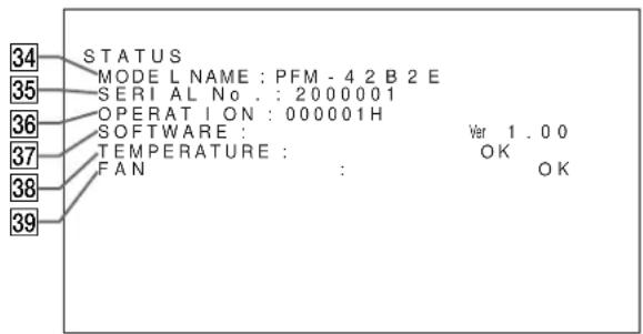 SONY PFM42B2 - STATUS menu - 1