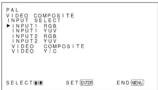 SONY PFM42B2 - Press / to move the cursor () to "INPUT SELECT" and press ENTER. - 1