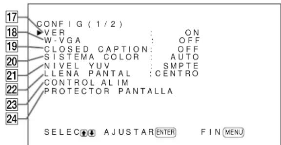 SONY PFM42B2 - Menu CONFIG - 1