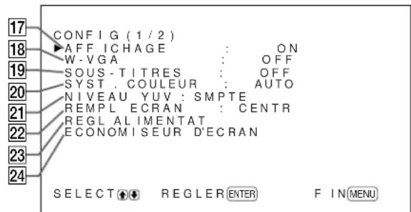 SONY PFM42B2 - Menu CONFIG - 1