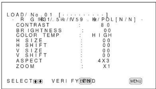 SONY PFM42B2 - Calling Up a Stored Setting - 1