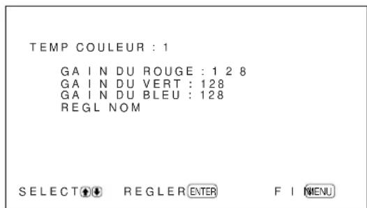 SONY PFM42B2 - Lorsque vous selectionnez une valeur comprise entre "1" et "6" - 1