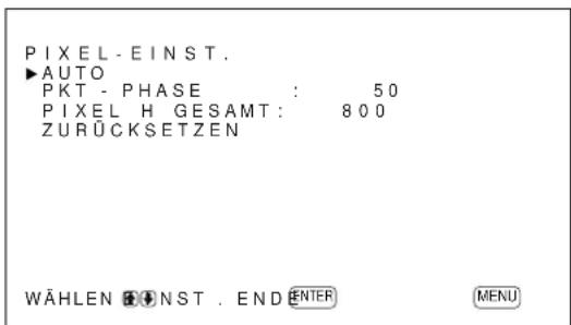 SONY PFM42B2 - Stellen Sie den Cursor () mit den Tasten / auf "PIXEL-EINST.", und drücken Sie ENTER. Das folgende Menu erscheint auf dem Bildschirm. - 1
