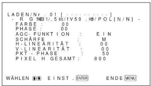 SONY PFM42B2 - Aufrufen der gespeicherten Einstellungen - 2