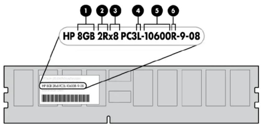 HP ProLiant BL2x220c G7 - Identification des modules DIMM - 1