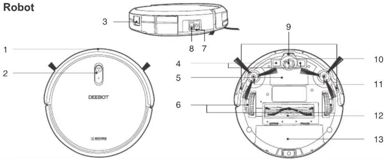 ECOVACS DEEBOT N79SE - Diagramme schématique du produit - 1