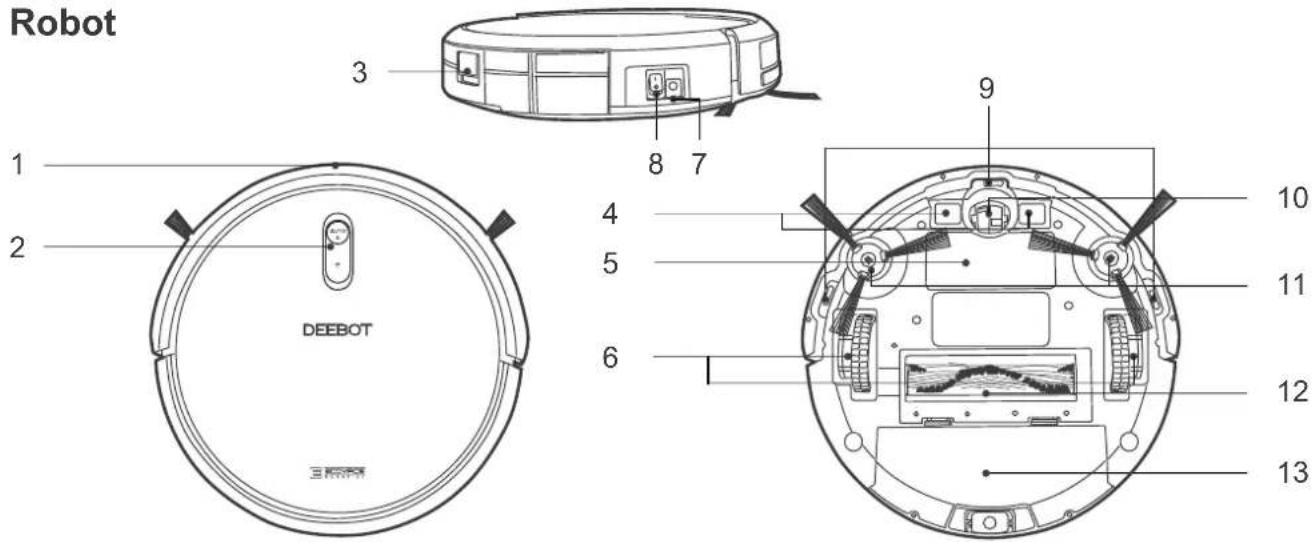 ECOVACS DEEBOT N79T - Product Diagram - 1