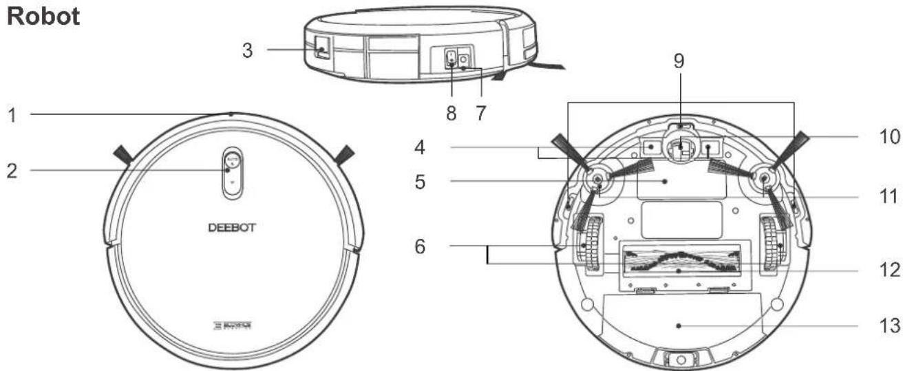 ECOVACS DEEBOT N79T - Diagramma del prodotto - 1