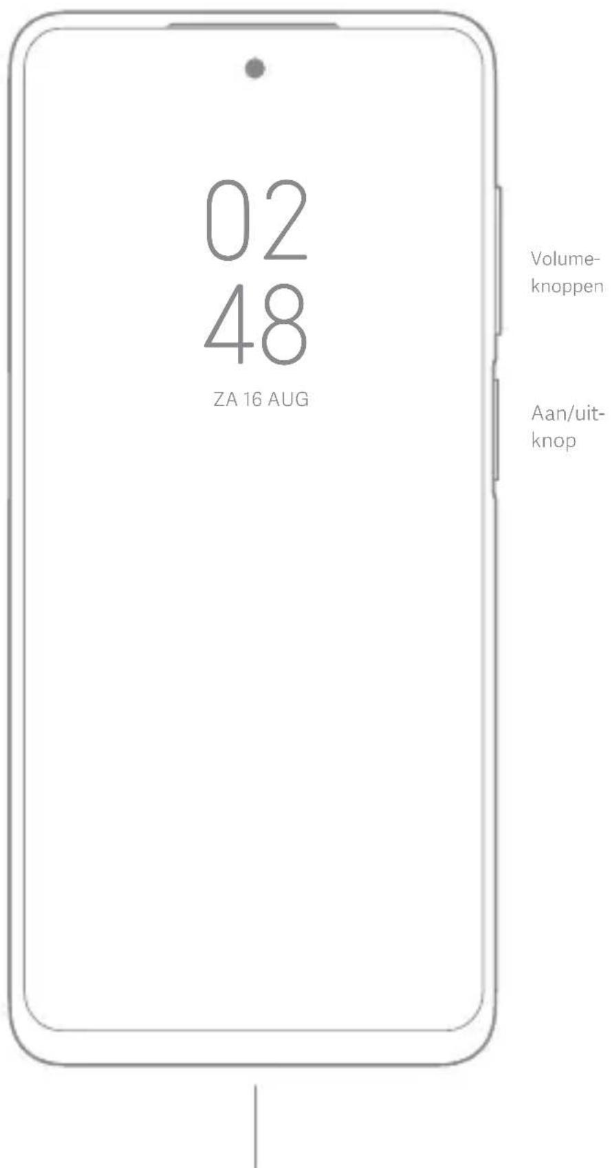 02 48 ZA 16 AUG Volume- knoppen Aan/uit- knop