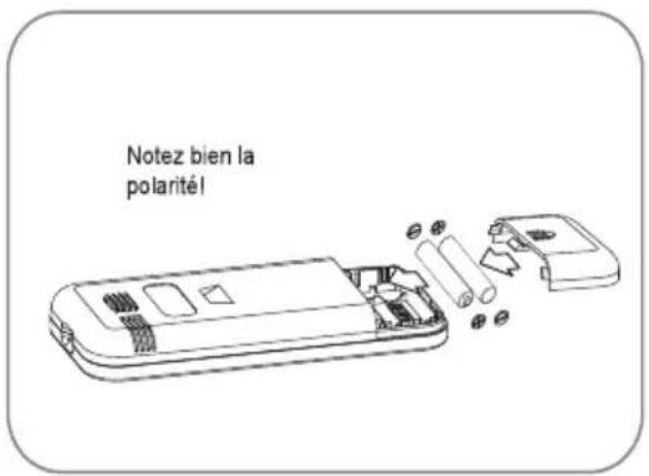 Notez bien la polarité!