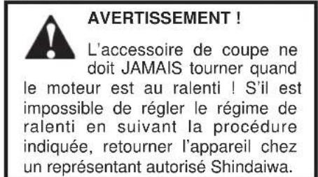 Shindaiwa B450 - Réglage du ralenti du moteur - 1