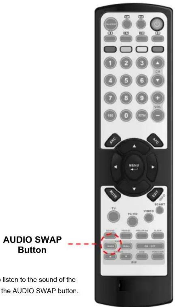 AUDIO SWAP Button listen to the sound of the the AUDIO SWAP button.