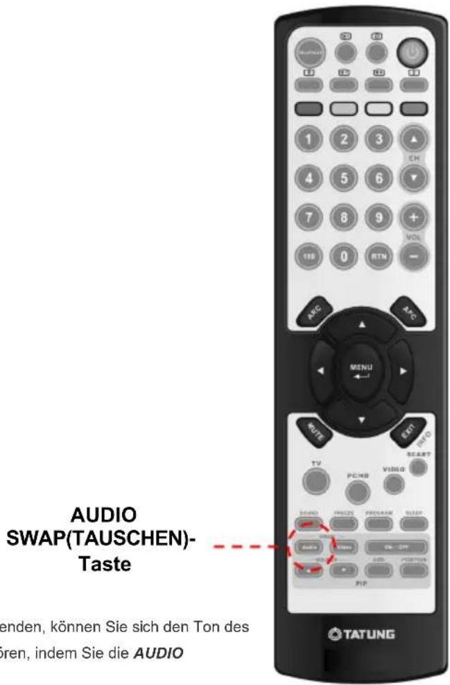 AUDIO SWAP(TAUSCHEN)- Taste henden, können Sie sich den Ton des bren, indem Sie die AUDIO