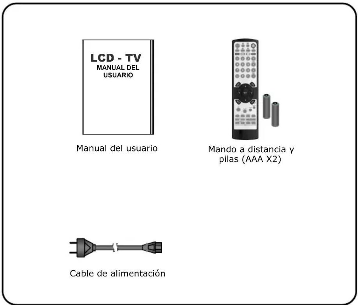 LCD - TV MANUAL DEL USUARIO Manual del usuario Mando a distancia y pilas (AAA X2) Cable de alimentación