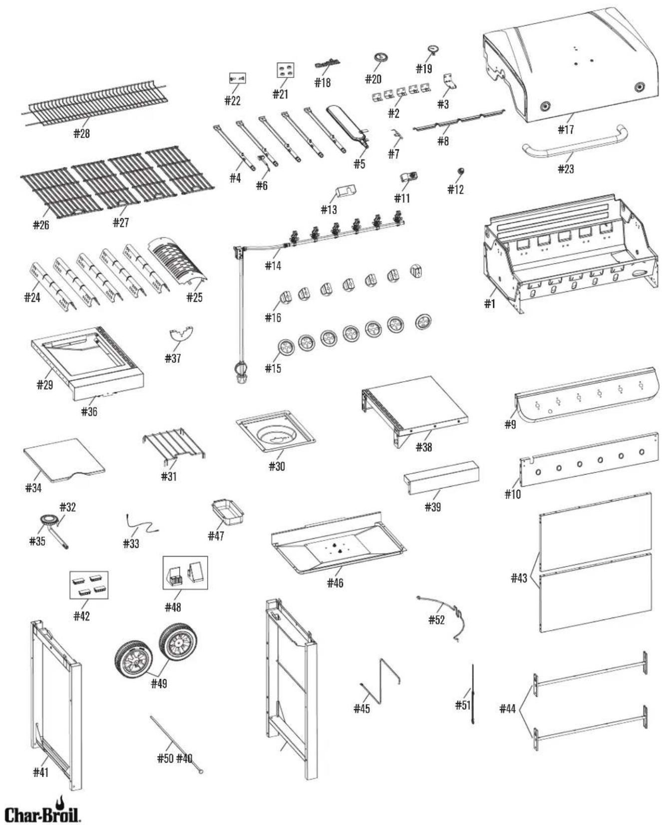 CHAR BROIL Performance 463274419 - PARTS DIAGRAM / SCHEMA DES PIECES / VISTA ESQUEMATICA DE PIEZAS - 1