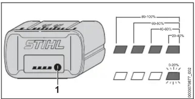 STIHL HLA 86 - Visualizzazione dello stato di carica - 1