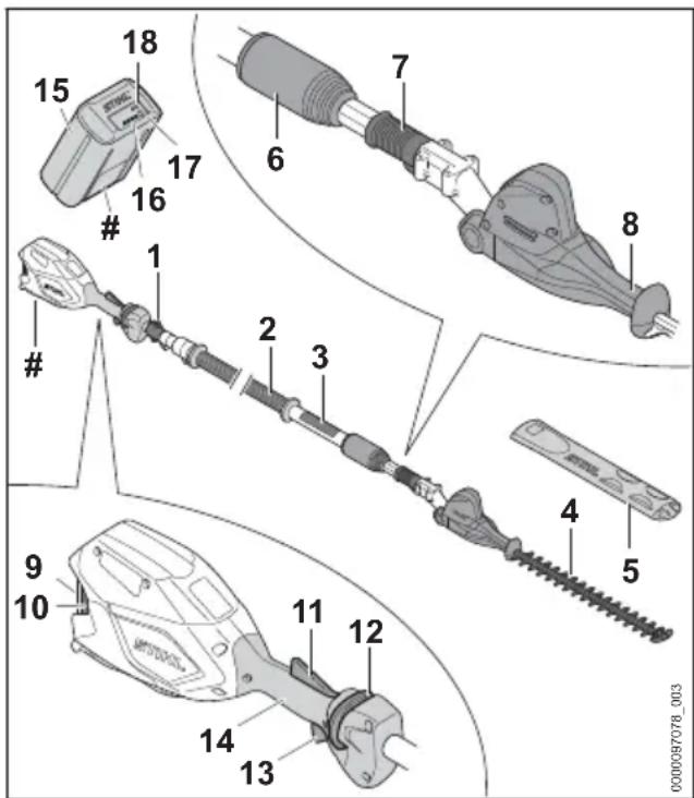 STIHL HLA 86 - STIHL HLA 86 Long-Reach Hedge Trimmer and Battery - 1