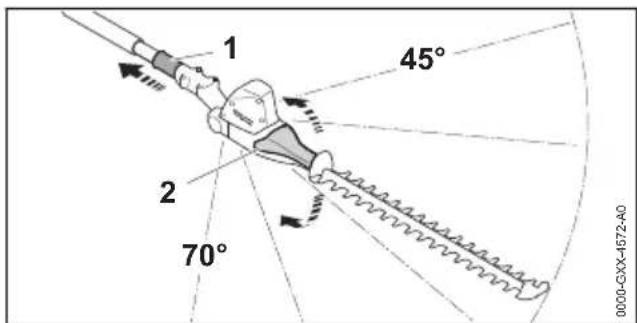 STIHL HLA 86 - Hoek van de messen instellen - 1