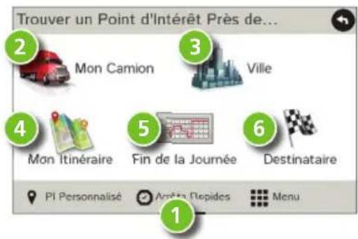 Rand McNally IntelliRoute TND 730 - Recherche d'un point d'intérêt (PI) - 1