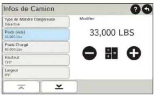 Rand McNally IntelliRoute TND 730 - Saisie des informations sur le camion et définition des avertissements - 1